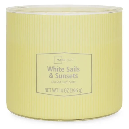 Mainstays 3-Wick Textured Wrapped Candle, White Sails and Sunsets Fragrance, 14oz | Walmart (US)