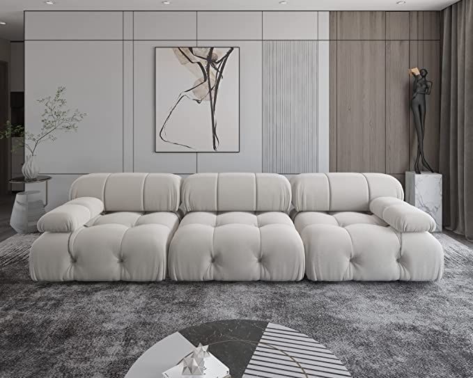 JACH 104" Convertible Modular Sectional Sofa, Minimalist Mid-Century Velvet Sofas Couches, Luxury... | Amazon (US)