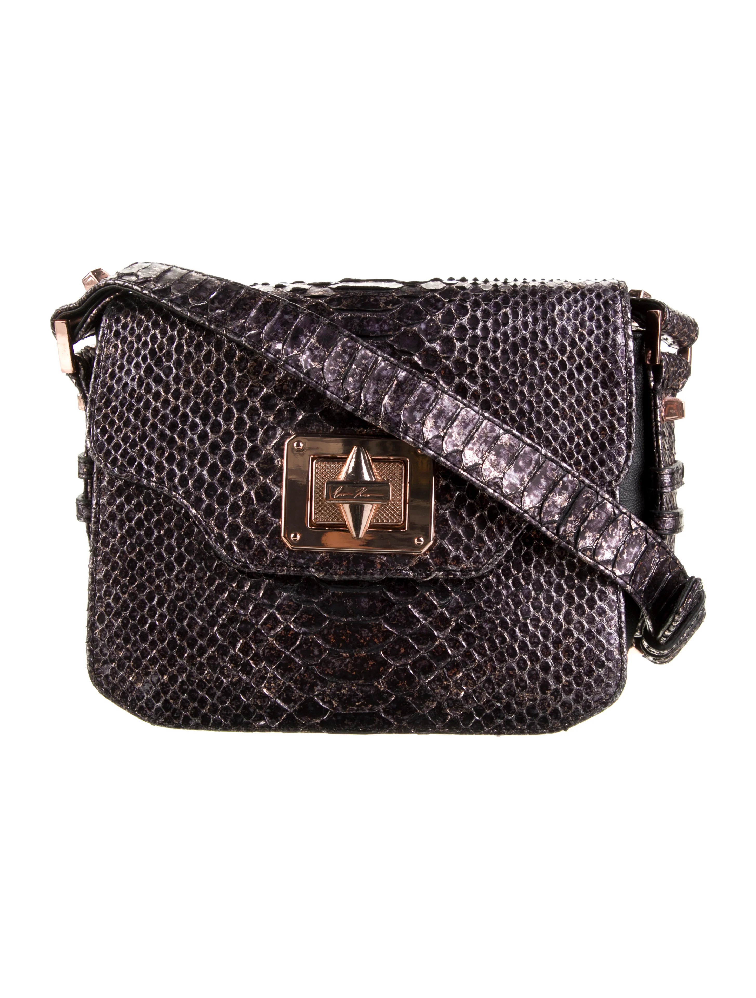Rose Gold Toned Snakeskin Crossbody Bag | The RealReal