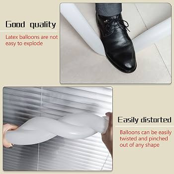 100Pcs 260 Balloons White Long Balloons for Balloon Garland Thickening Skinny Latex Twisting Ball... | Amazon (US)