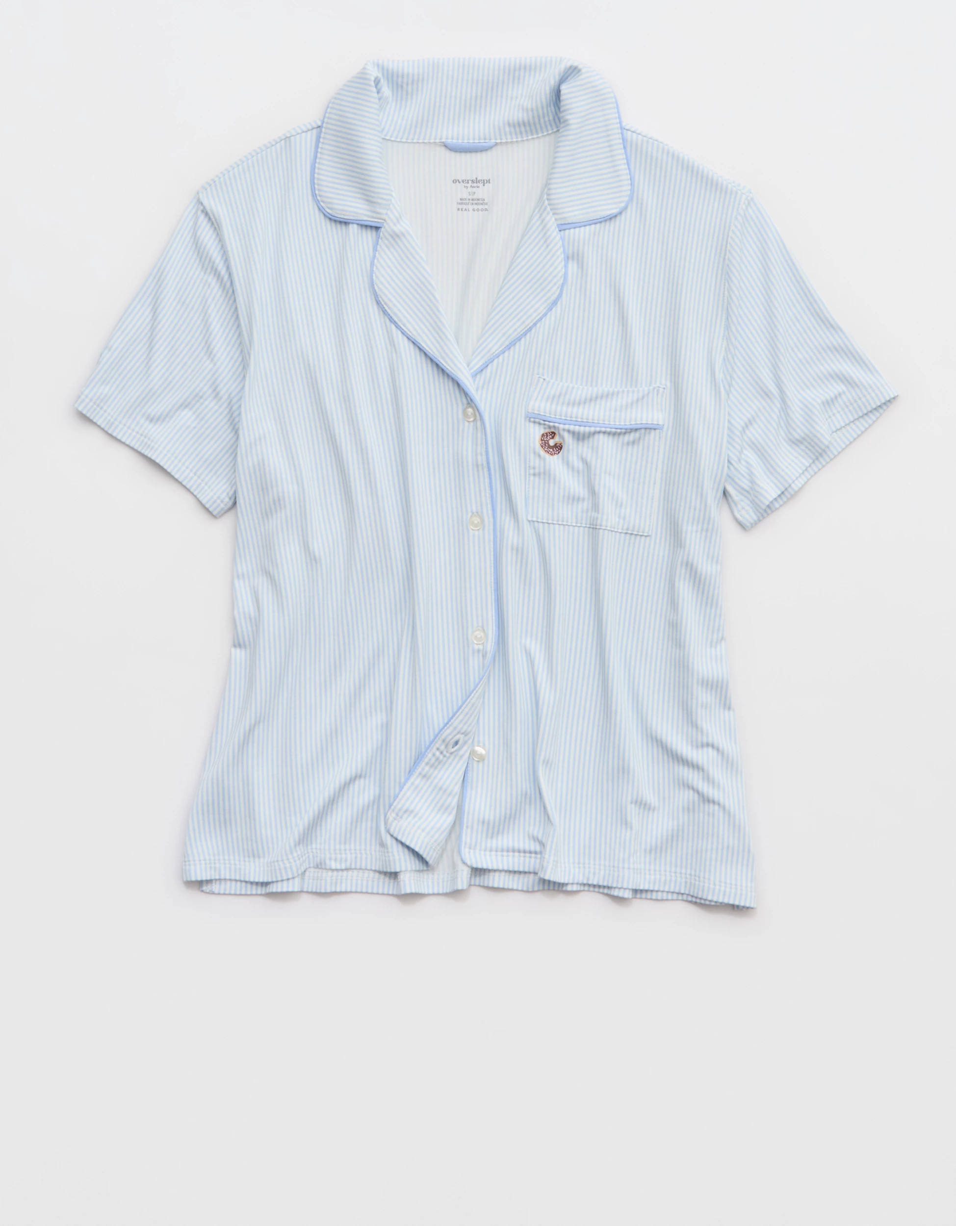 OVERSLEPT by Aerie Real Soft Short Sleeve Pajama Shirt | Aerie