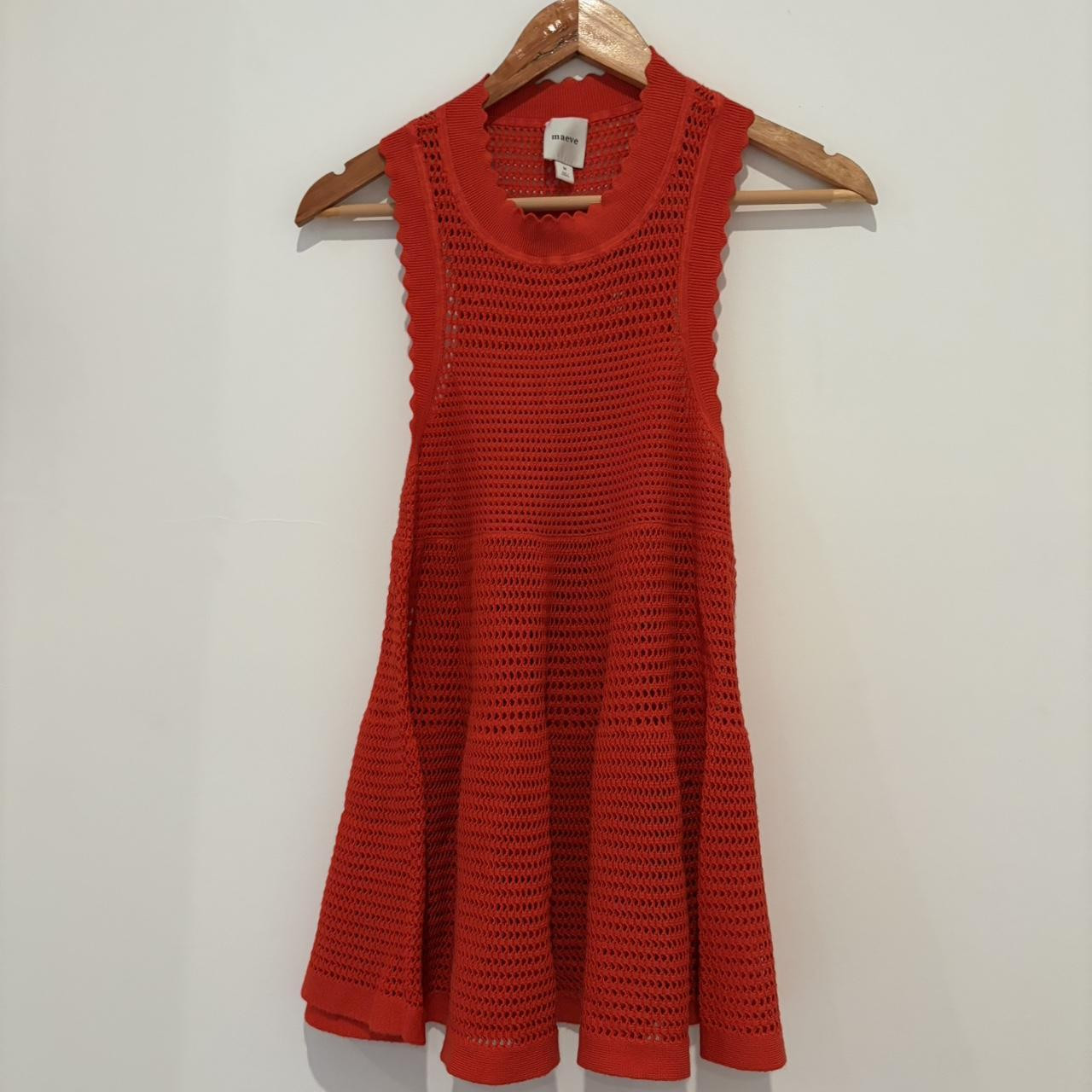 Maeve from Anthropologie red crochet long blouse... | Depop | Depop US