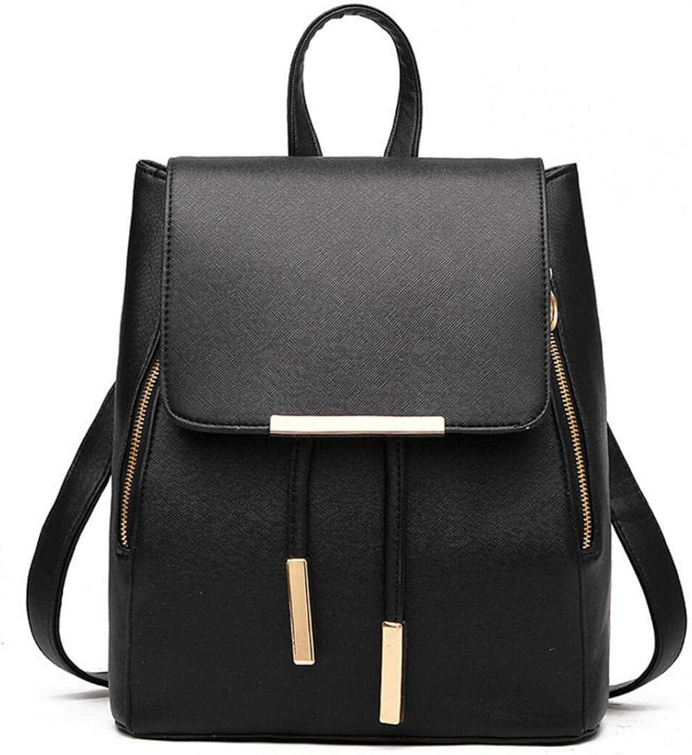 B&E LIFE Fashion Shoulder Bag Rucksack PU Leather Women Ladies Backpack Travel bag (Black) | Amazon (US)