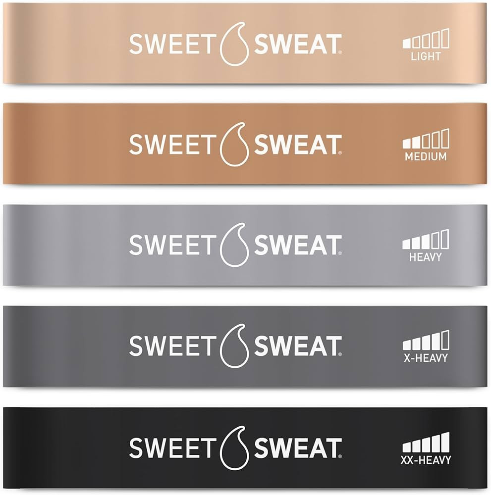 Sweet Sweat Mini Loop Resistance Bands - Set of 5 | Exercise Hip Booty Bands for Squats, Lunges, ... | Amazon (US)
