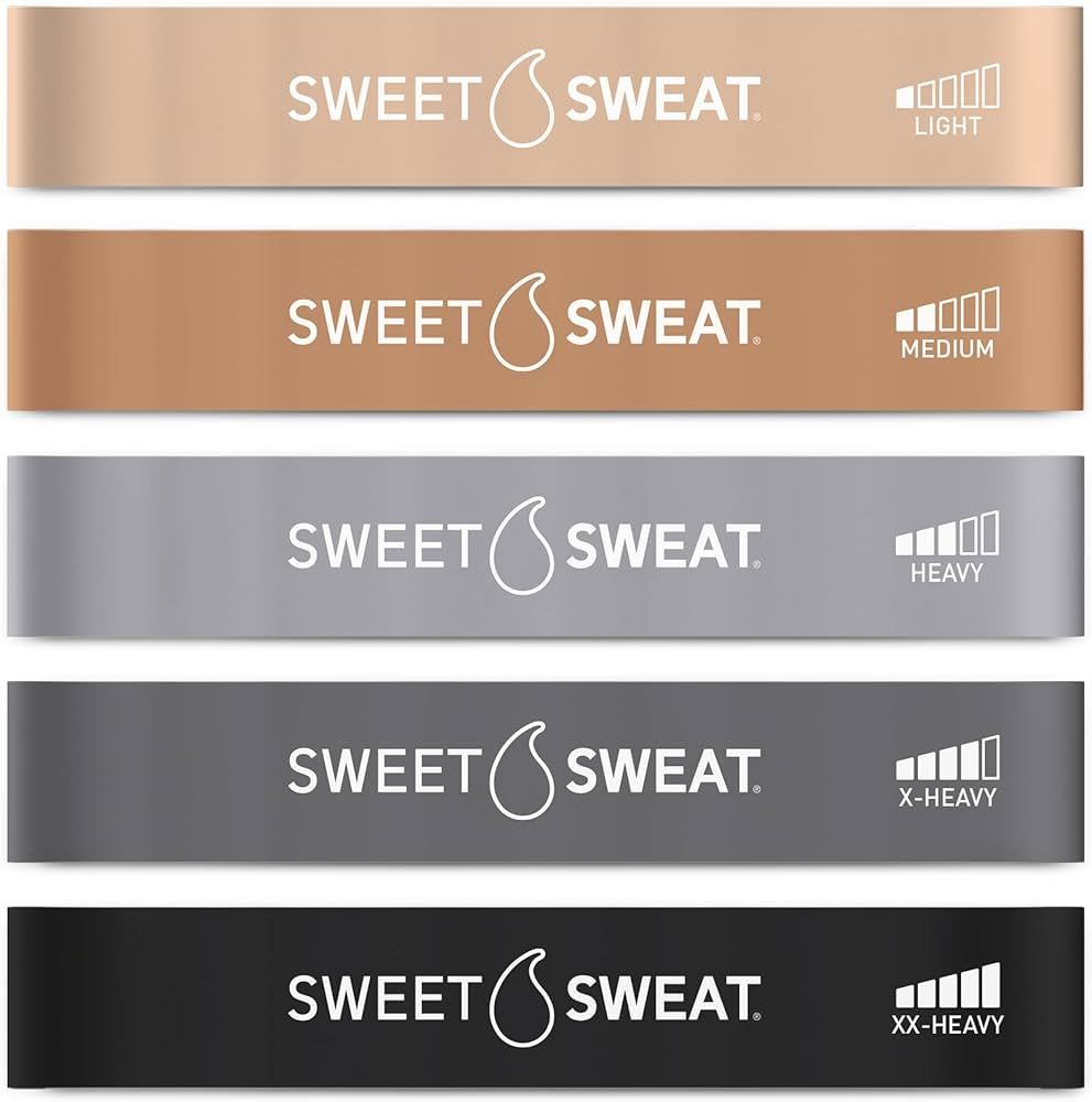 Sweet Sweat Mini Loop Resistance Bands - Set of 5 | Exercise Hip Booty Bands for Squats, Lunges, ... | Amazon (US)