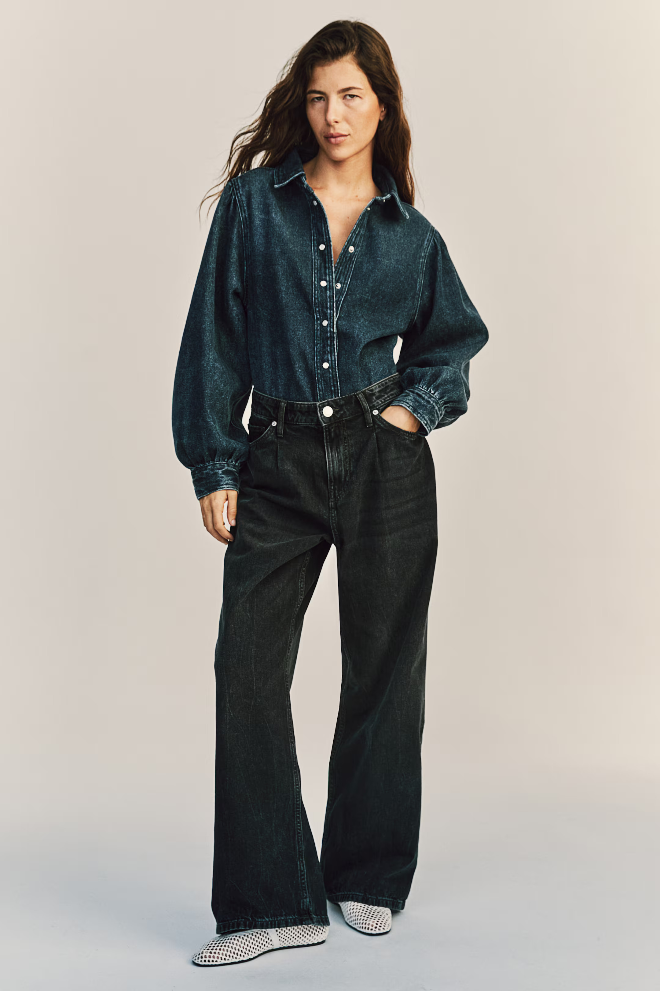 Wide denim trousers | H&M (UK, MY, IN, SG, PH, TW, HK)