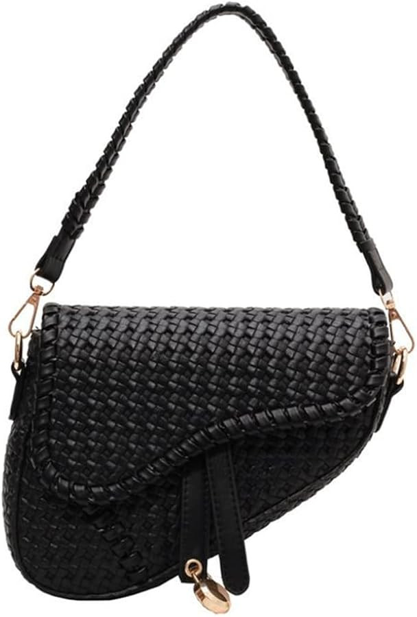 Women Saddle Shoulder Bag Trendy PU Leather Satchel Bag Underarm Handbag Crossbody Bag | Amazon (US)