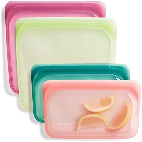Stasher Silicone Reusable Storage Bag, Bundle 4-Pack Lunch (Tropical) | Food Meal Prep Storage Co... | Amazon (US)