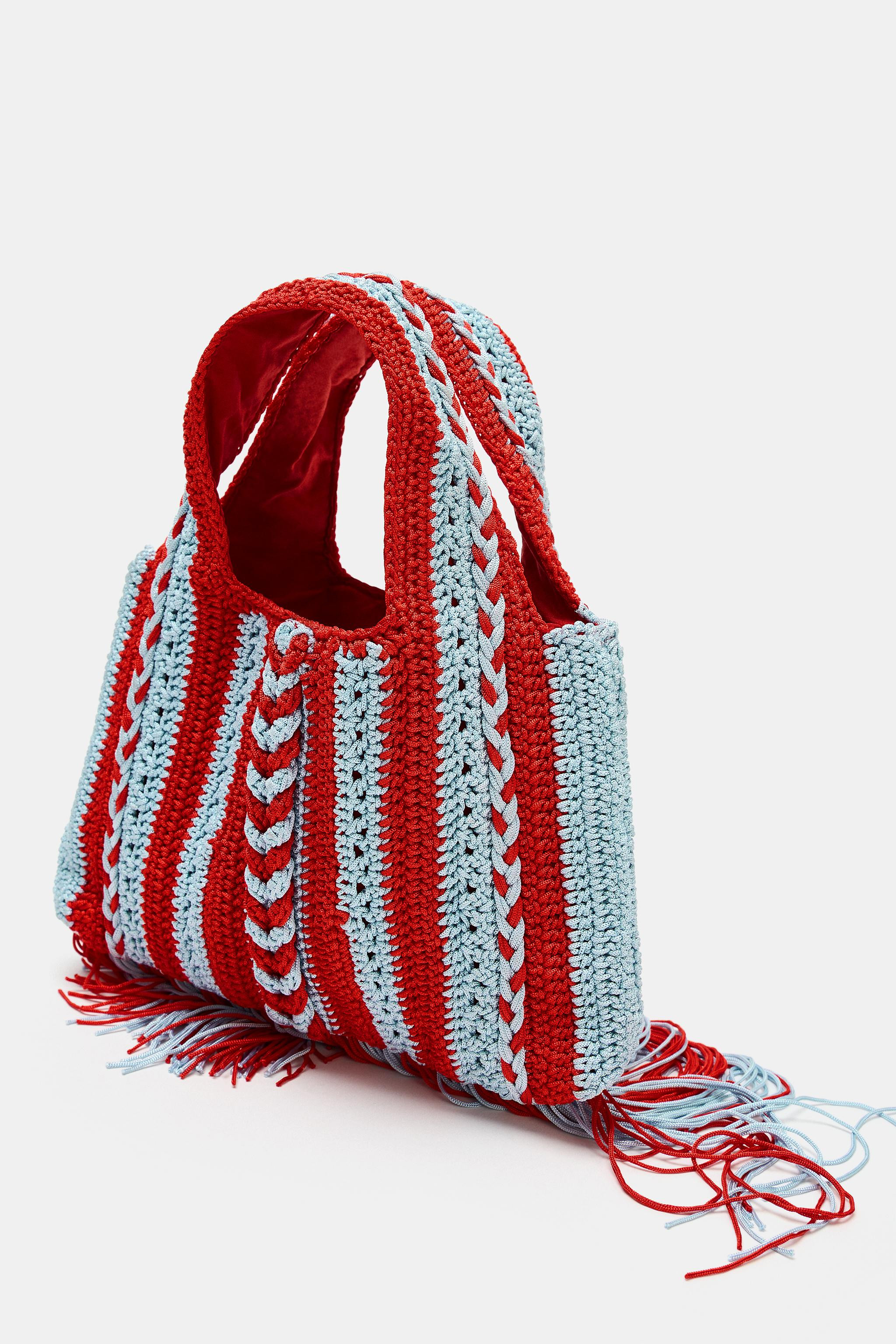 PRINTED CROCHET HANDBAG | Zara UK