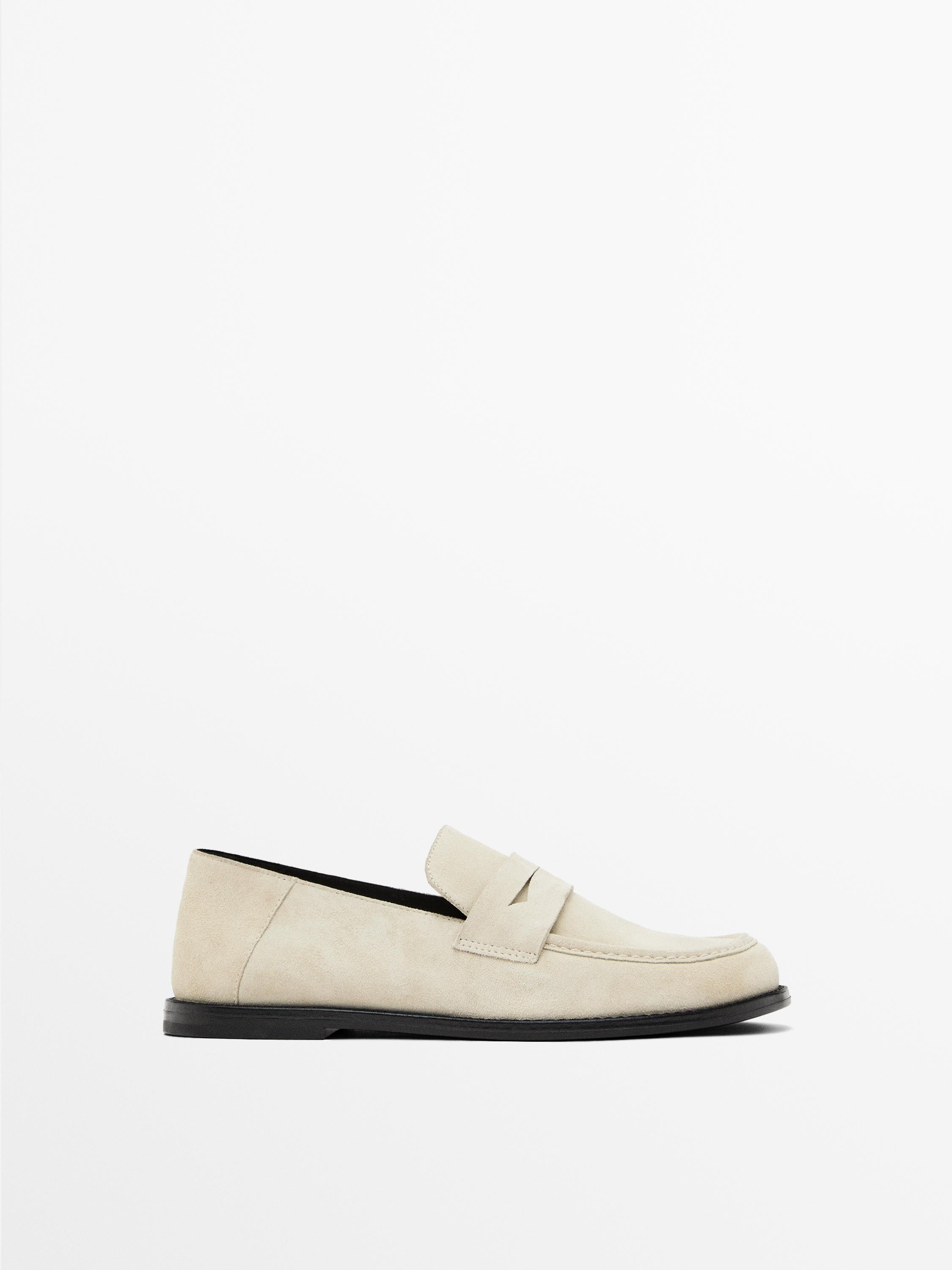 Split leather loafers | Massimo Dutti UK