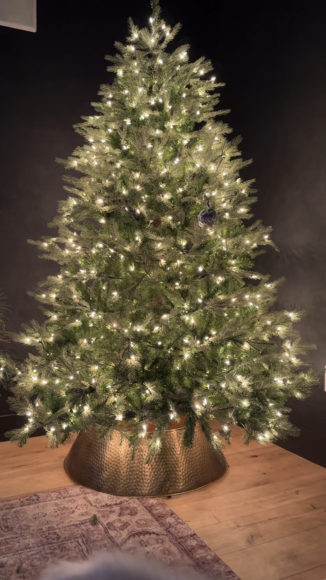 If you’re after that dreamy holiday glow, the faux Nordic Spruce tree from AllModern is a stunner. The tree has such a realistic look, with branches that mimic the natural fullness of a fresh spruce. The lights are beautifully bright, creating the perfect festive atmosphere in our moody theater room. Paired with a luxe faux fur blanket and a hammered gold metal tree collar, this setup is the ultimate in cozy holiday decor. Bring on the warmth and elegance this season!


#LTKSaleAlert #LTKHome #LTKHoliday