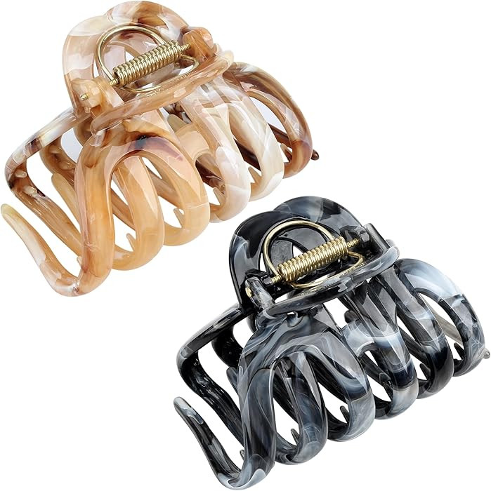 Octopus Hair Claw Clips for Thick, Long, Wavy, Curly Hair - French Large Big Clips, Strong Hold N... | Amazon (US)