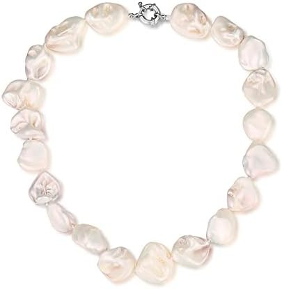 Pearl Choker Necklace for Women Boho Beaded Statement Necklace with Black White Large Freshwater ... | Amazon (US)