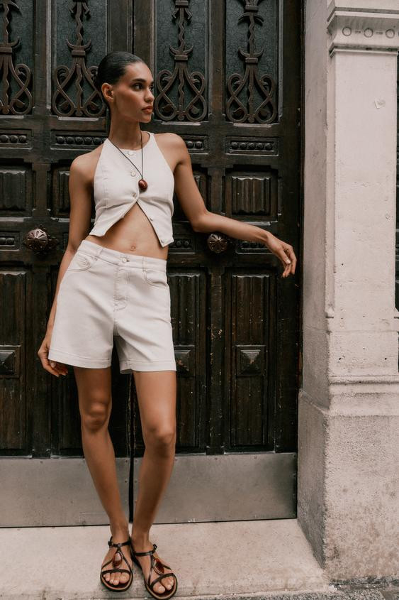 Z1975 DENIM MOM FIT SHORTS | Zara US