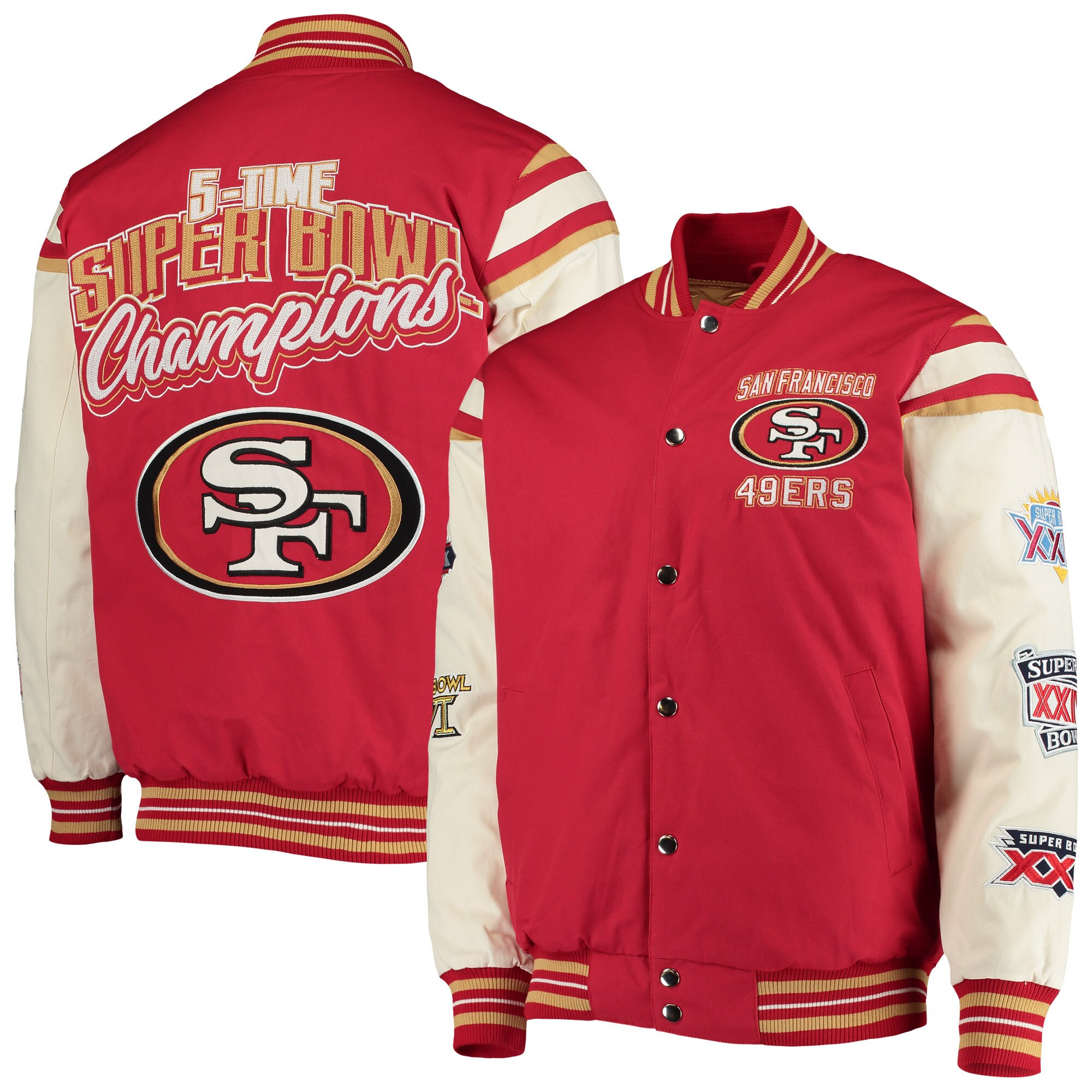San Francisco 49ers G-III Sports by Carl Banks Victory Formation Commemorative Full-Snap Varsity ... | Fanatics.com