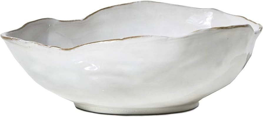 Serene Spaces Living Extra Large Free-Form Edge Glazed Ceramic Bowl (10.5" Long, 8" Wide and 3.5"... | Amazon (US)
