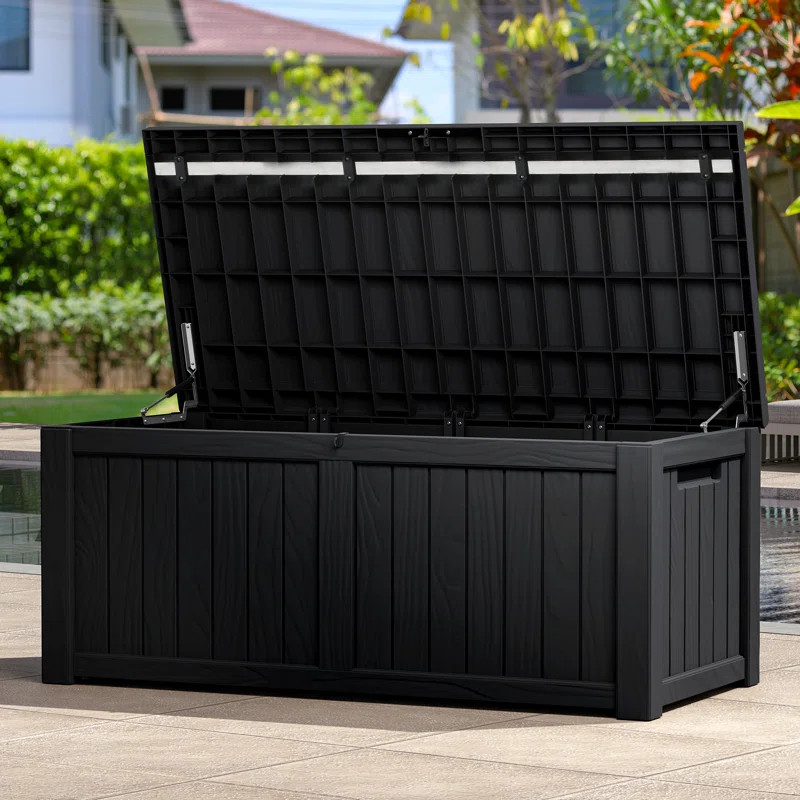 Ebern Designs Quartey 120 Gallons Resin Deck Box with Soft Close Mechanism & Reviews | Wayfair | Wayfair North America