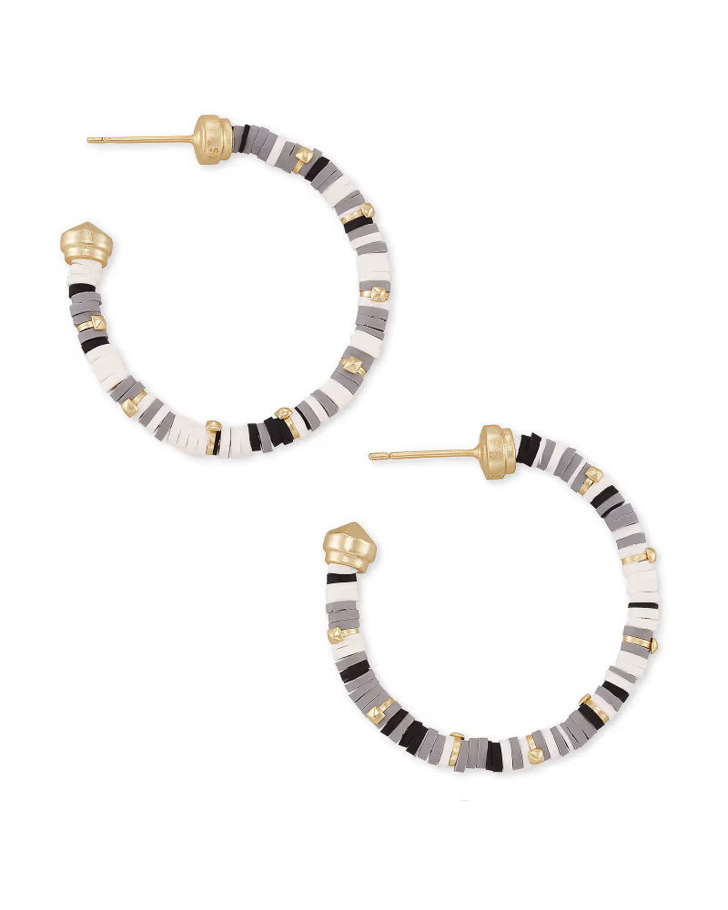 Reece Gold Small Hoop Earrings in Gray Mix | Kendra Scott