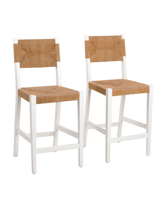 Set Of 2 Woven Counter Stools | TJ Maxx