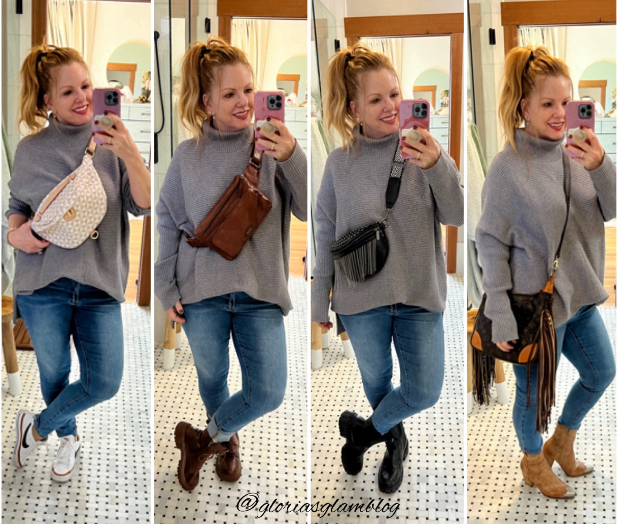 Here are 4 ways to wear a simple gray sweater and jeans. Many of these items are on sale now!

Amazon
The Post
Vintage Boho Bags
Christmas Gifts 
Christmas Gift ideas
Gifts for her
Thanksgiving outfits 
Fall outfit ideas

#LTKCyberWeek #LTKstyletip #LTKitbag