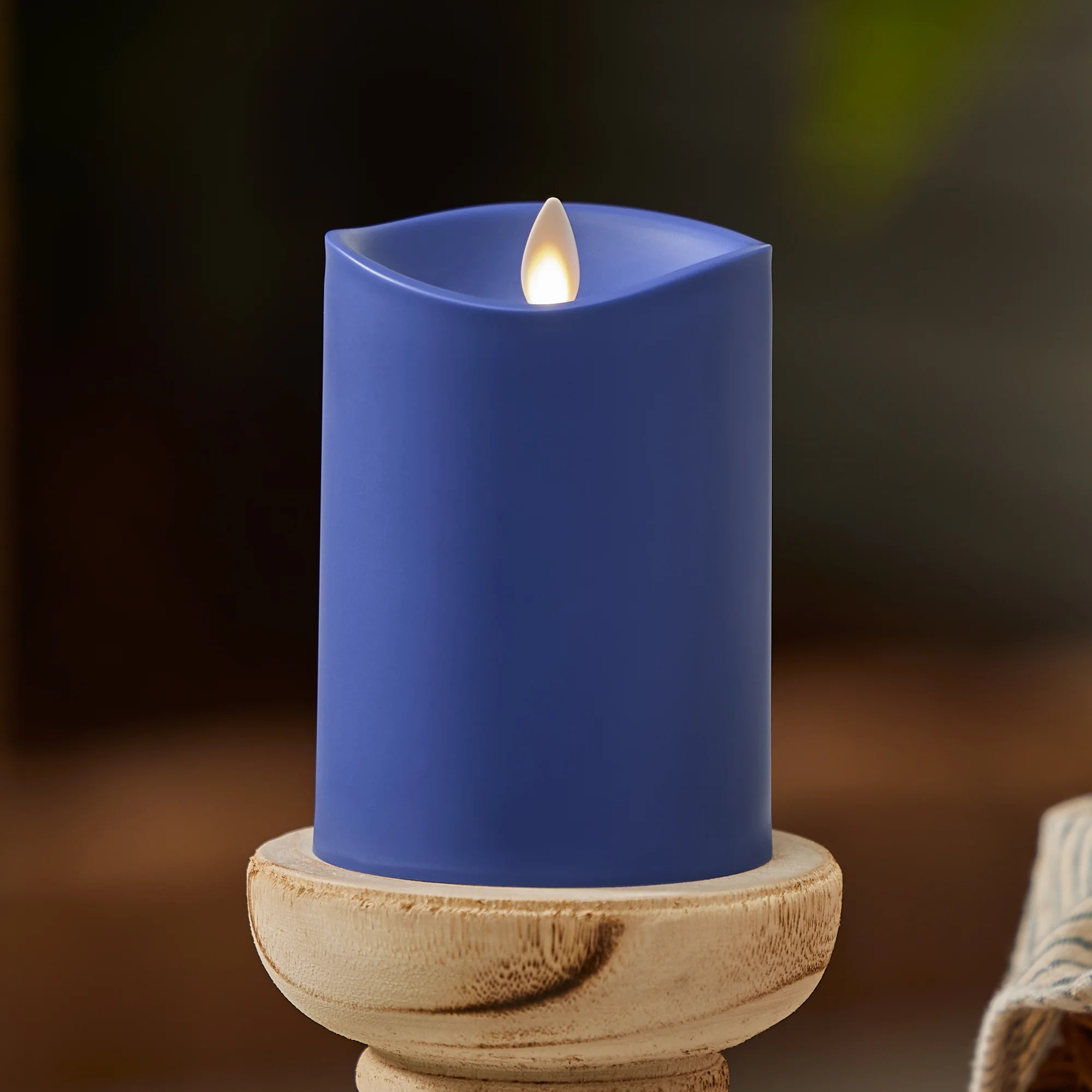 Vivid Ultramarine Outdoor Flameless Candle Pillar | Luminara