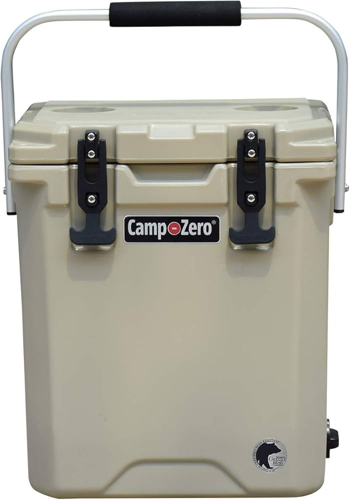 CAMP-ZERO 16L Tall Cooler/Ice Chest with Carry Handle and 2 Molded-in Cup Holders | Includes Remo... | Amazon (US)