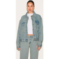 Vintage Blue Oversized Classic Denim Jacket, Vintage Wash | PrettyLittleThing US