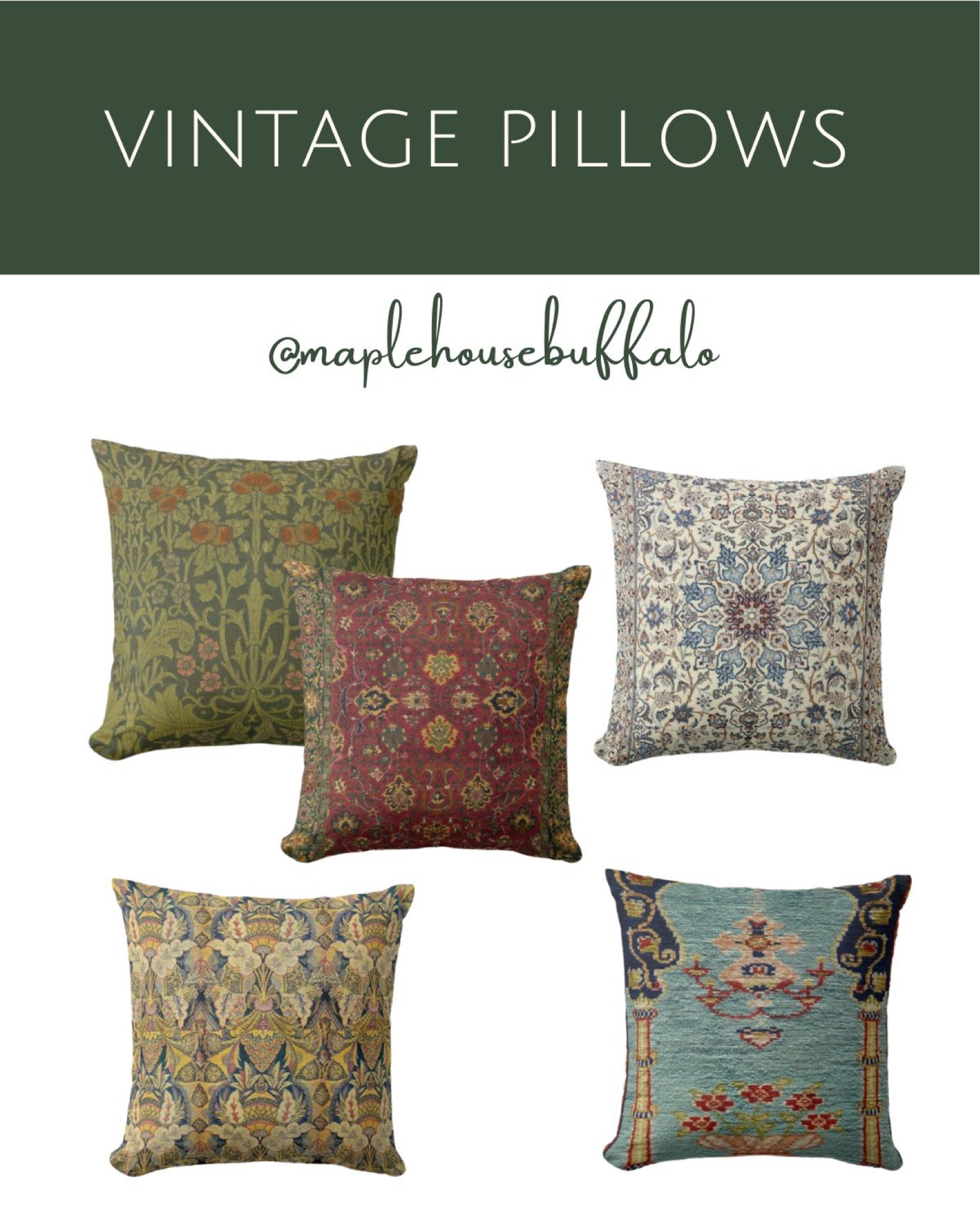 Vintage textiles - vintage pillows - antique design - jewel tones - earth tones - cozy winter throw pillows 

#LTKunder50 #LTKhome #LTKFind