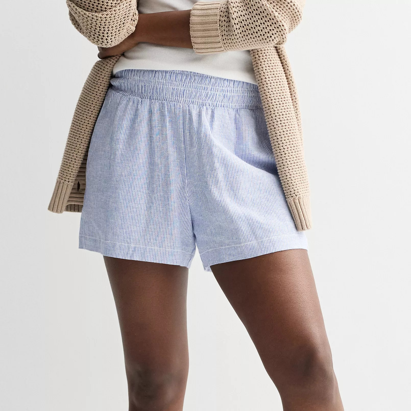 Women's Sonoma Goods For Life® Smocked Waist Linen Shorts | Kohl's
