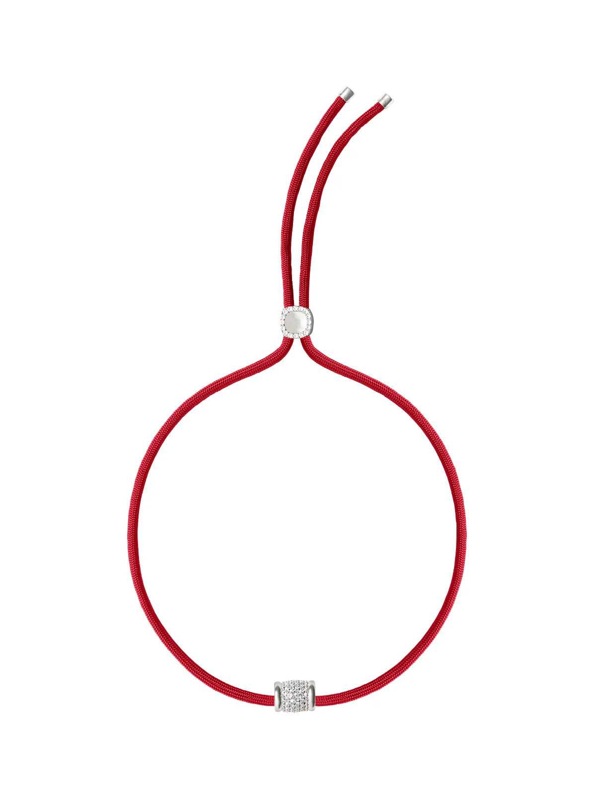 YVES LAB WHITE SAPPHIRE PARACORD NECKLACE, ROUGE AND SILVER | Dorsey