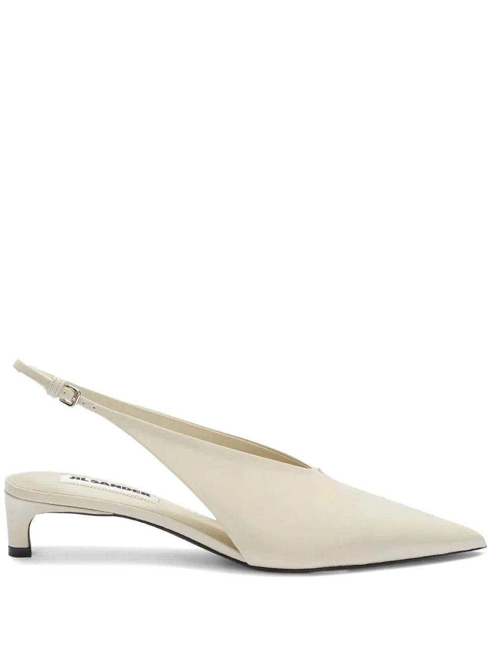 Jil Sander pointed-toe Leather Slingback Pumps | Neutrals | FARFETCH AU | Farfetch Global