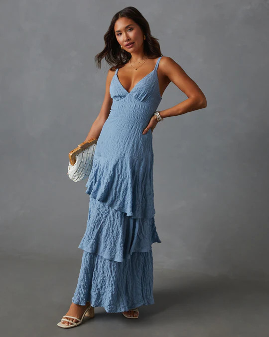 Elora Tiered And Textured Maxi Dress | VICI