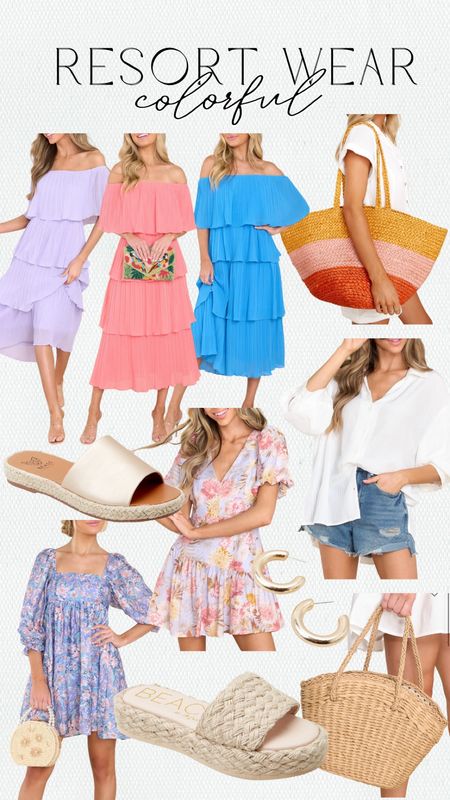 Colorful resort wear, vacation outfits, vacation dresses, easter dress, spring dress, beach bags, vacation style

#LTKstyletip #LTKSeasonal #LTKtravel