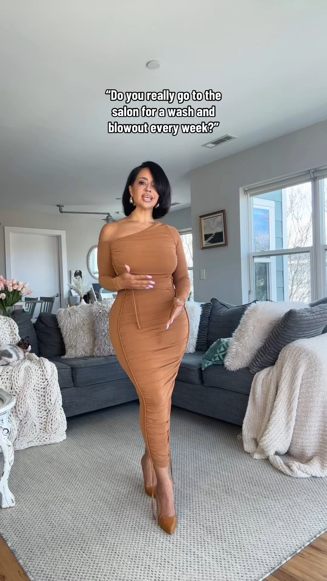 Rich Auntie life 💁🏽‍♀️🤎

Sizing ⬇️

5’3 
Size 8 / Medium
Bust: 34DDD
Waist: 28”
Hips: 43”
Wearing Size Medium 

over 40, millennial, petite, petite curvy, curvy, size 8, midsize, midi dress, ruched dress, date outfit, date dress 

#LTKPetite #LTKOver40 #LTKMidsize