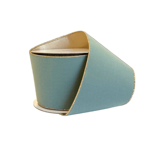 Celadon Suede and Gold Ribbon - 4" | Fig and Dove