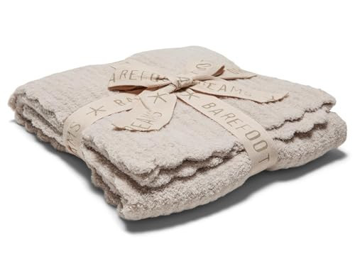 Barefoot Dreams® CozyChic® Heirloom Receiving Blanket, Stone, 30"x30" | Amazon (US)