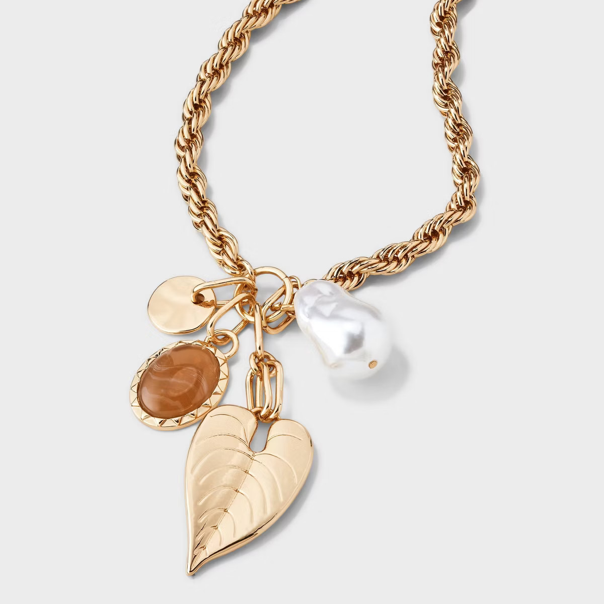 Leaf Charm and Gold Chain - A New Day™ Gold | Target