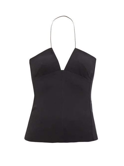 Nensi Dojaka - Halterneck Twill Top - Womens - Black | Matches (UK)