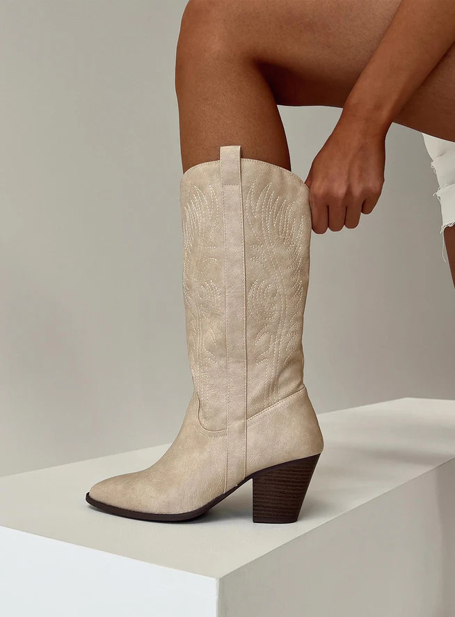Zane Western Boot Stone | Princess Polly US