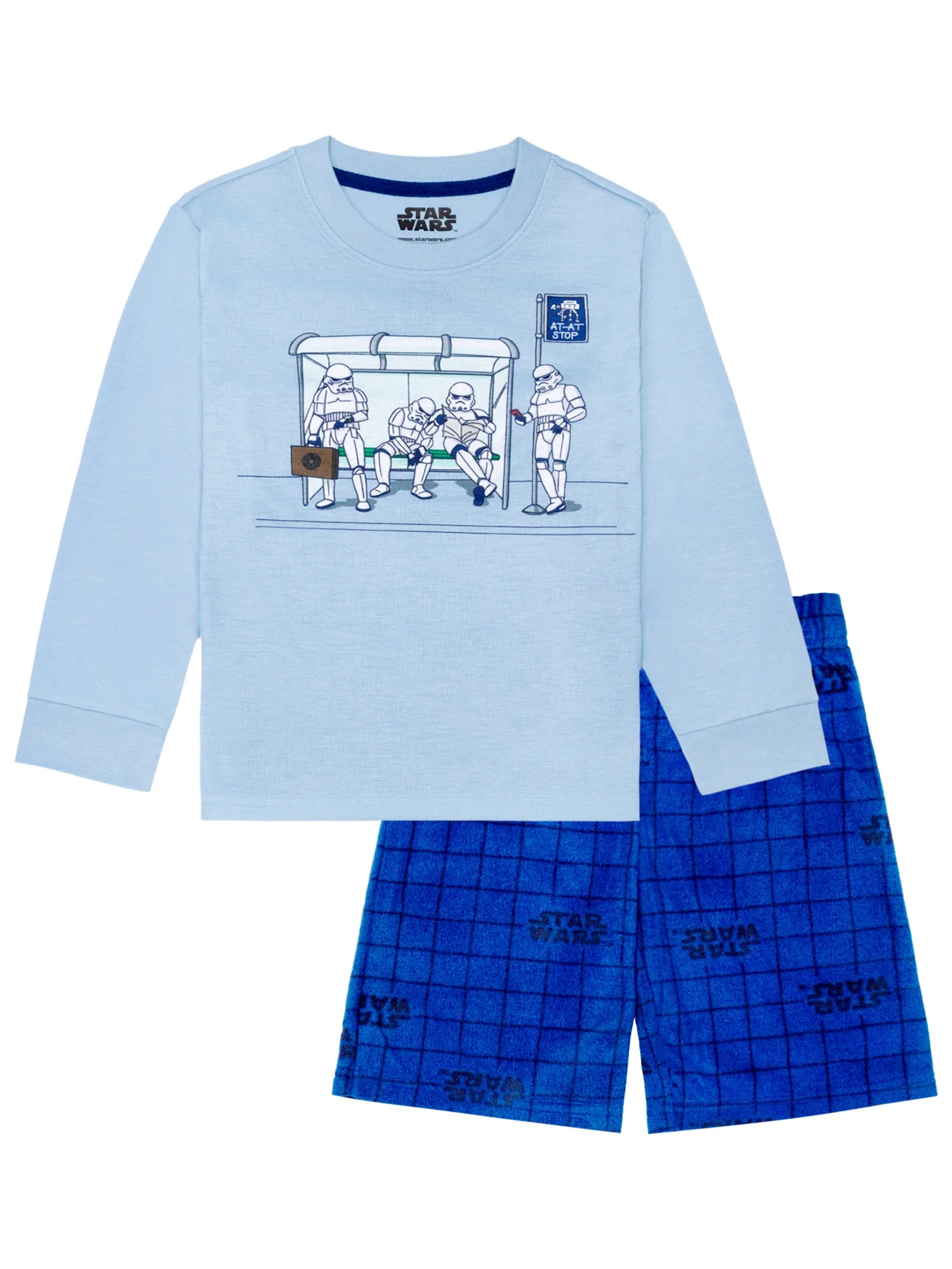 Star Wars Boys Tween Long Sleeve Top and Short Pajama Set, 2-Piece, Sizes 4-12 | Walmart (US)