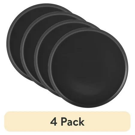 (4 pack) Mainstays Alessandra Matte Black Stoneware Dinner Plate | Walmart (US)