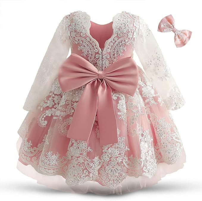 NNJXD Girls' Tulle Flower Princess Wedding Dress for Toddler and Baby Girl | Amazon (US)