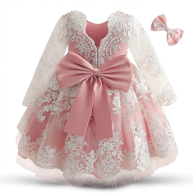 NNJXD Girls' Tulle Flower Princess Wedding Dress for Toddler and Baby Girl | Amazon (US)