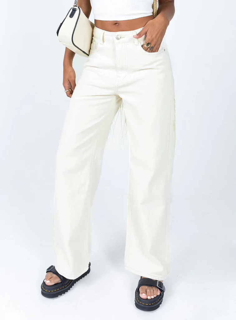 Hailie Denim Jeans Cream | Princess Polly US