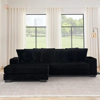 Corduroy Tufted Upholstered Sleeper Sectional Sofa, L-Shaped Modular Convertible Design with Adjustable Footrests for Maximum Comfort and Versatility | Wayfair North America