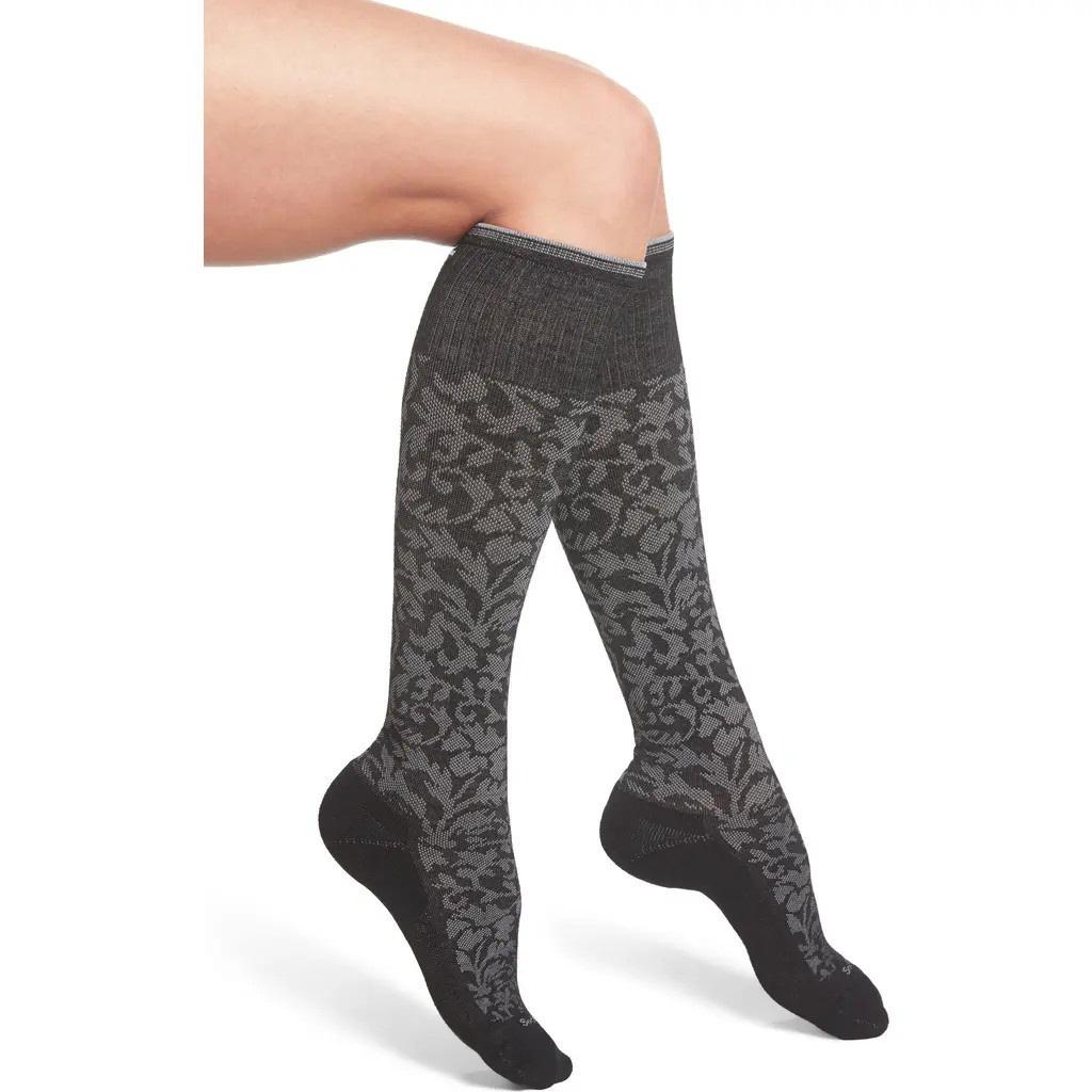 SOCKWELL 'Damask' Compression Socks in Black at Nordstrom, Size Small | Nordstrom