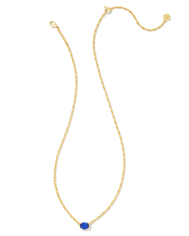 Cailin Gold Pendant Necklace in Blue Crystal | Kendra Scott