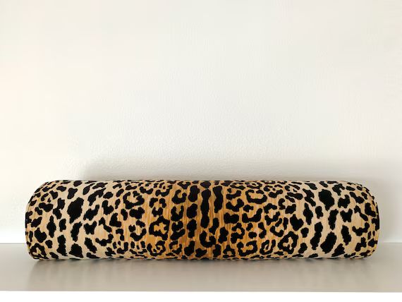 Ballard Designs Serengeti Velvet Leopard Animal Print Bolster | Etsy | Etsy (US)