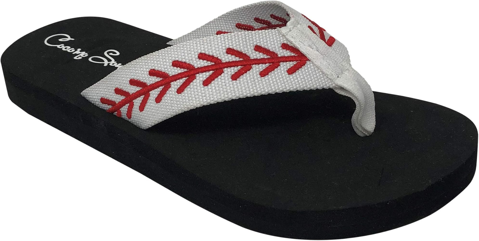 Amazon.com | Cocomo Soul Embroidered Baseball Flip Flops (9) | Flip-Flops | Amazon (US)