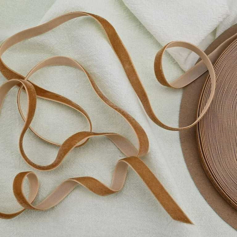 Vintage Khaki Velvet Ribbon, 3/8 Inch X 30Yds Single Face Velvet Ribbon for Gift Wrapping, Christ... | Walmart (US)